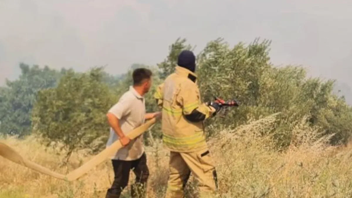 İzmir Ödemiş’te yangınla mücadele sürüyor