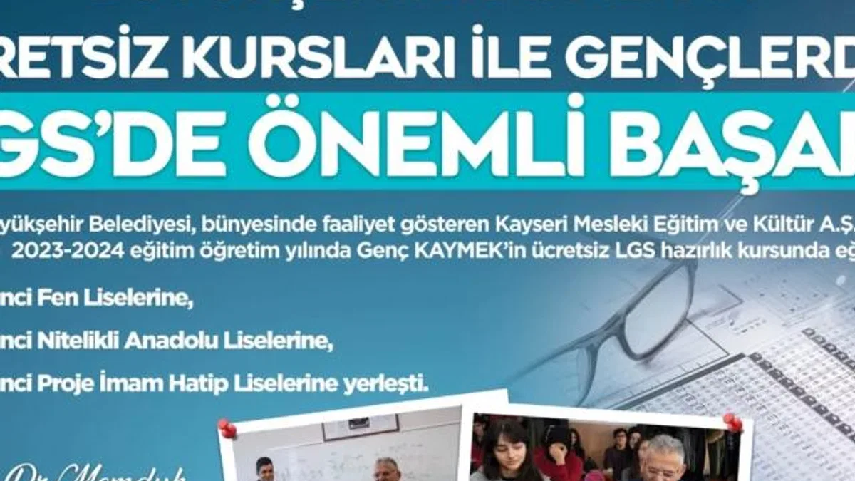 KAYMEK’in ücretsiz kursları ile gençlerden LGS’de önemli başarı