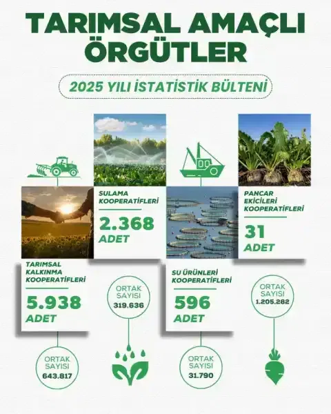 Türkiye'nin tarımsal örgütlenme ve kooperatif haritası açıklandı