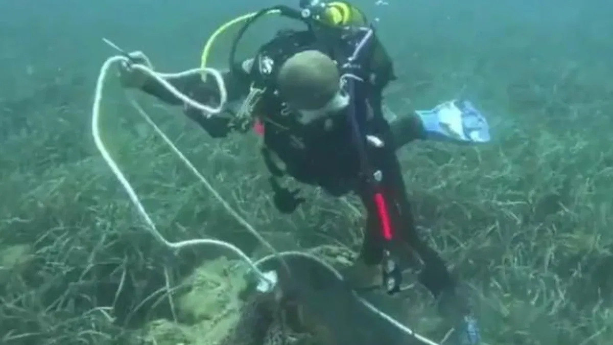 İzmir’de deniz dibinden 1,5 ton ağ çıkarıldı!