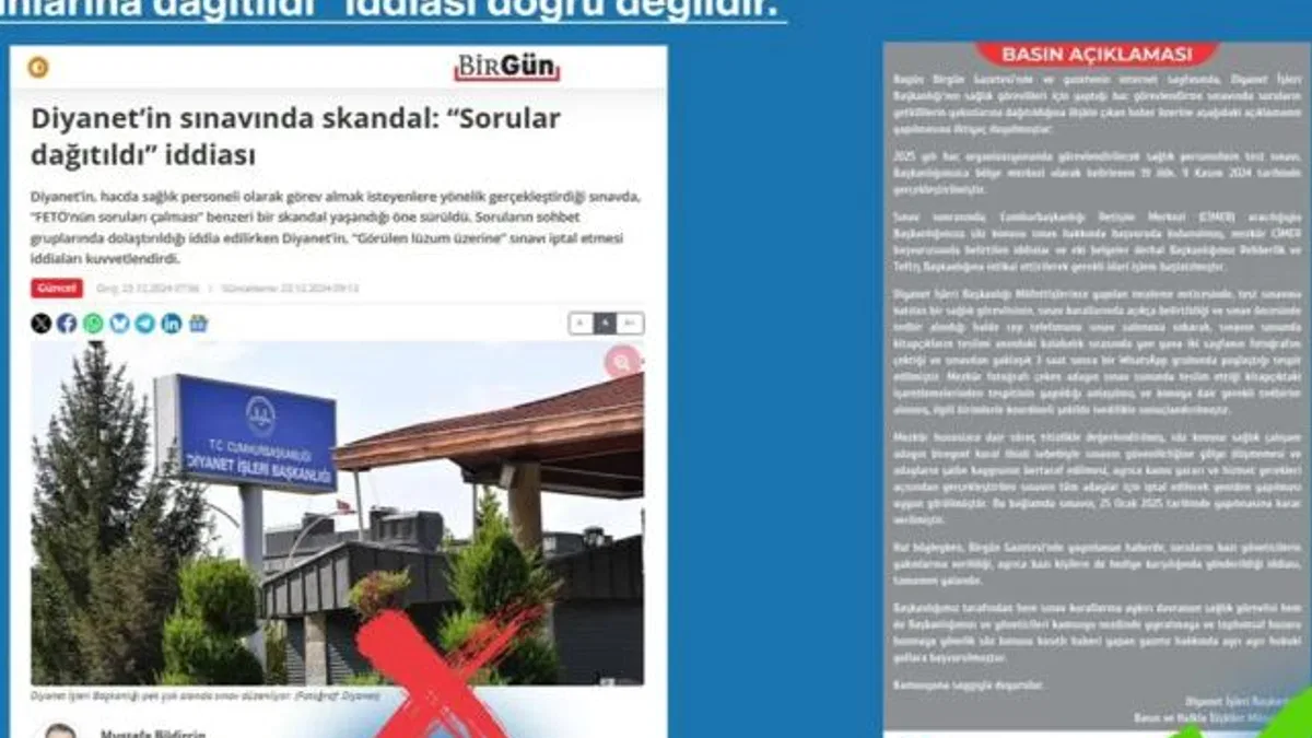 Diyanet’in sınavıyla ilgili iddialara İletişim’den açıklama