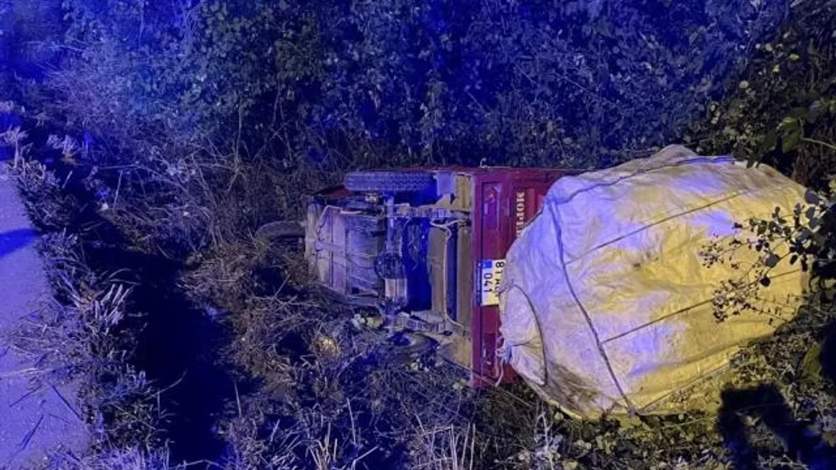 Düzce’de kağıt toplama aracı kaza yaptı 2 yaralı