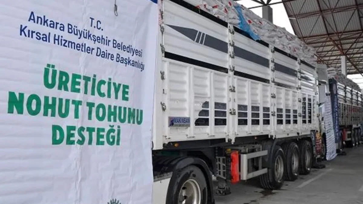 Başkentli üreticiye 1.5 milyonluk nohut tohumu desteği