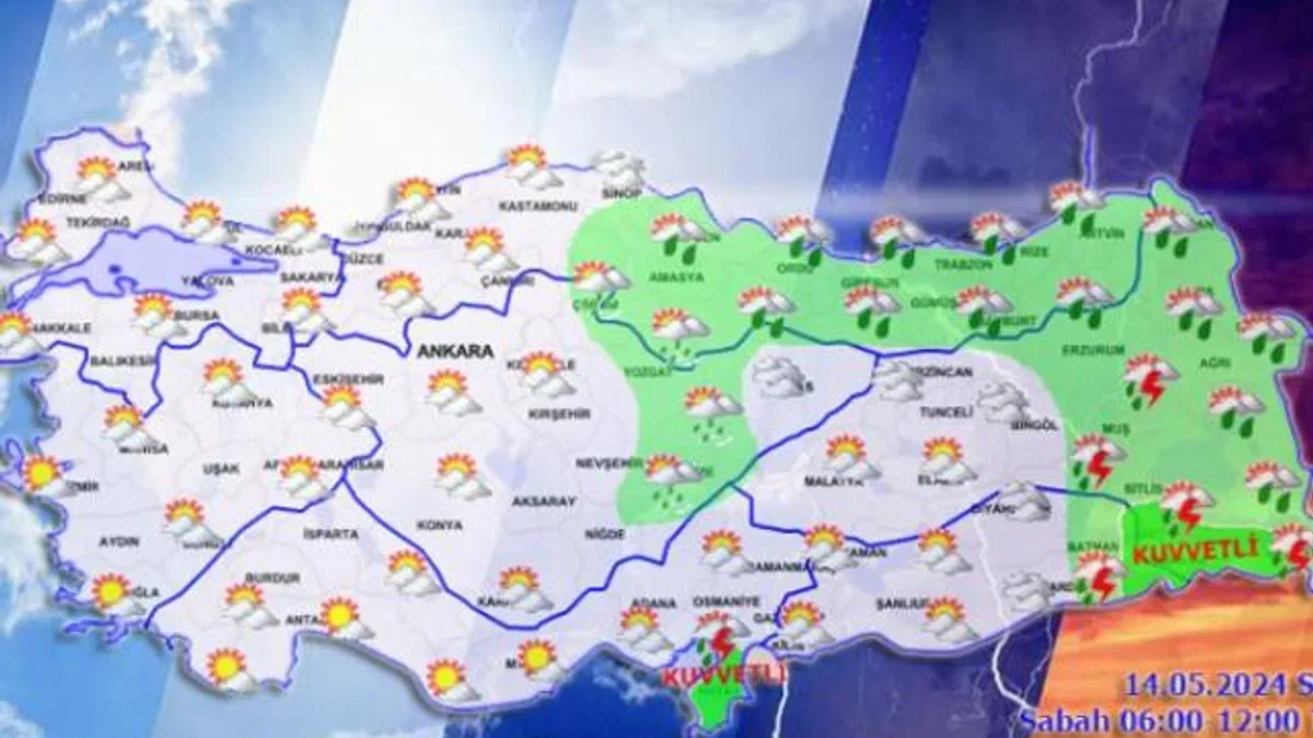 Doğuda kuvvetli yağışlar var.. Hava sıcaklıkları normale dönüyor