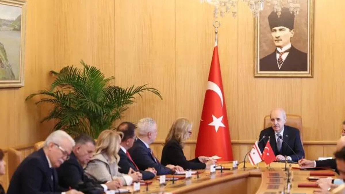 Numan Kurtulmuş, KKTC-Türkiye Parlamentolar Arası Dostluk Grubu’nu kabul etti
