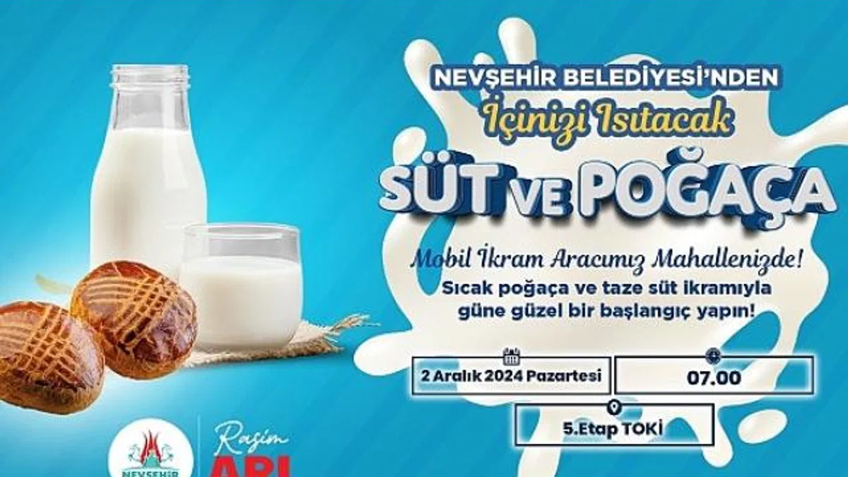 Nevşehir Belediyesi’nden Sıcak Süt ve Poğaça İkramı